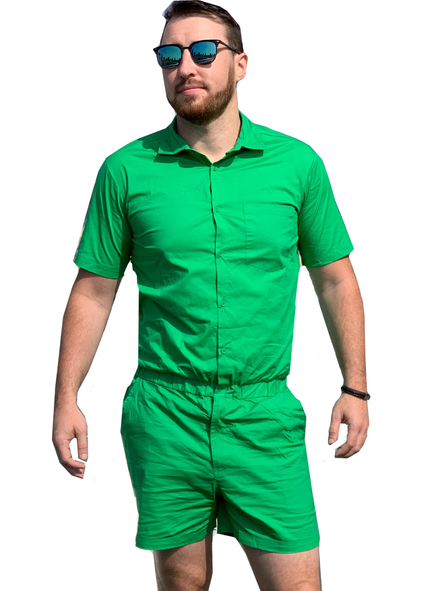 Male Romper - Kelly Green