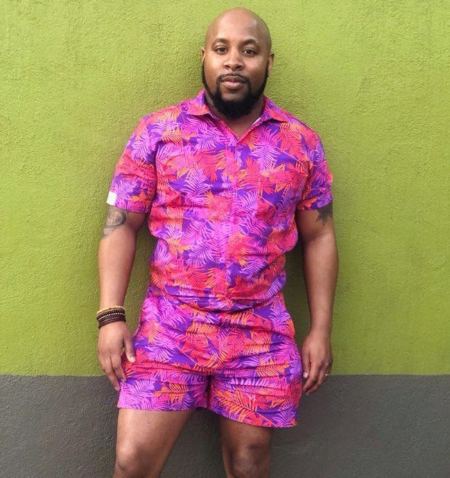 Male Romper - Autumn Tropics