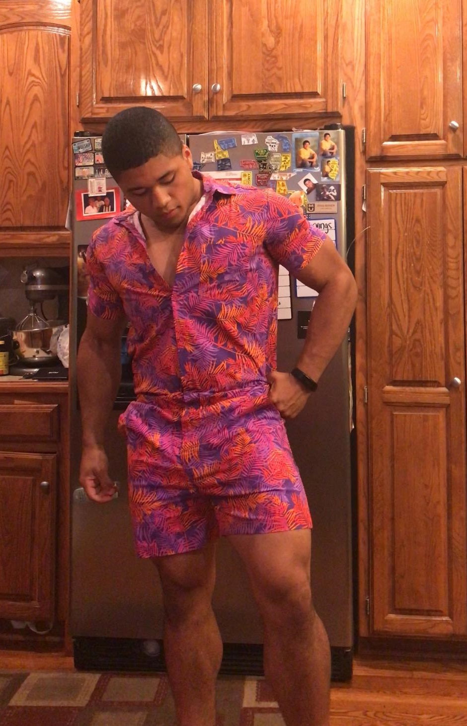 Male Romper - Autumn Tropics