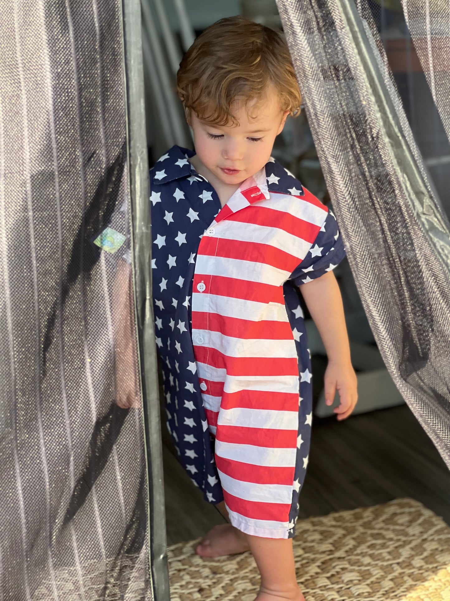 Kids American Flag Romper