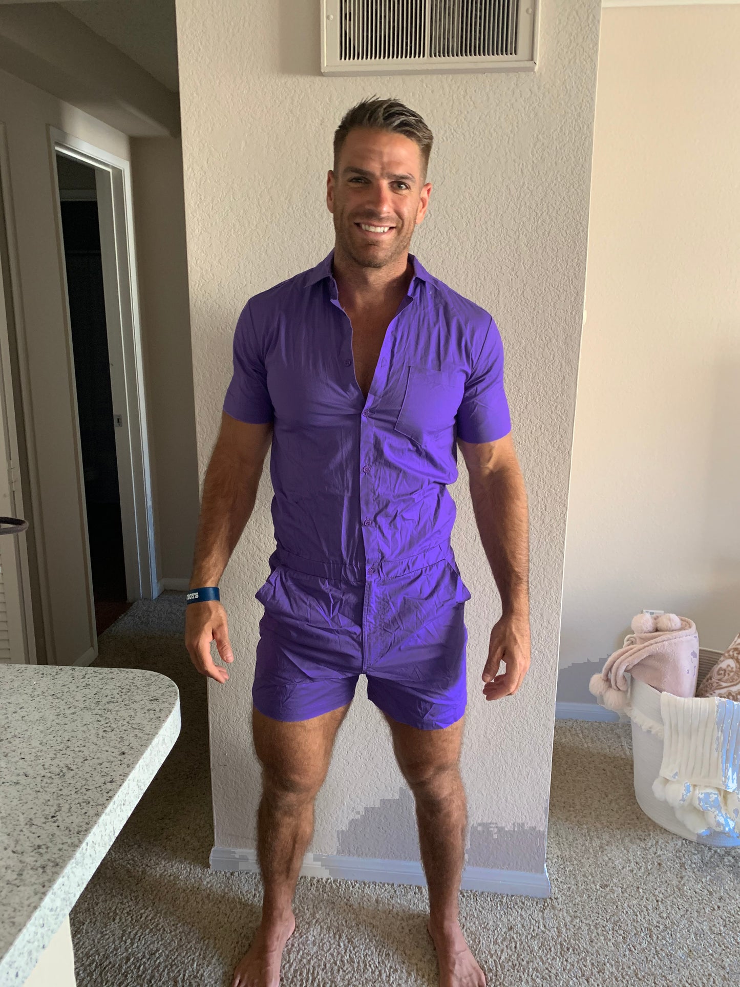 Male Romper - Royal Purple