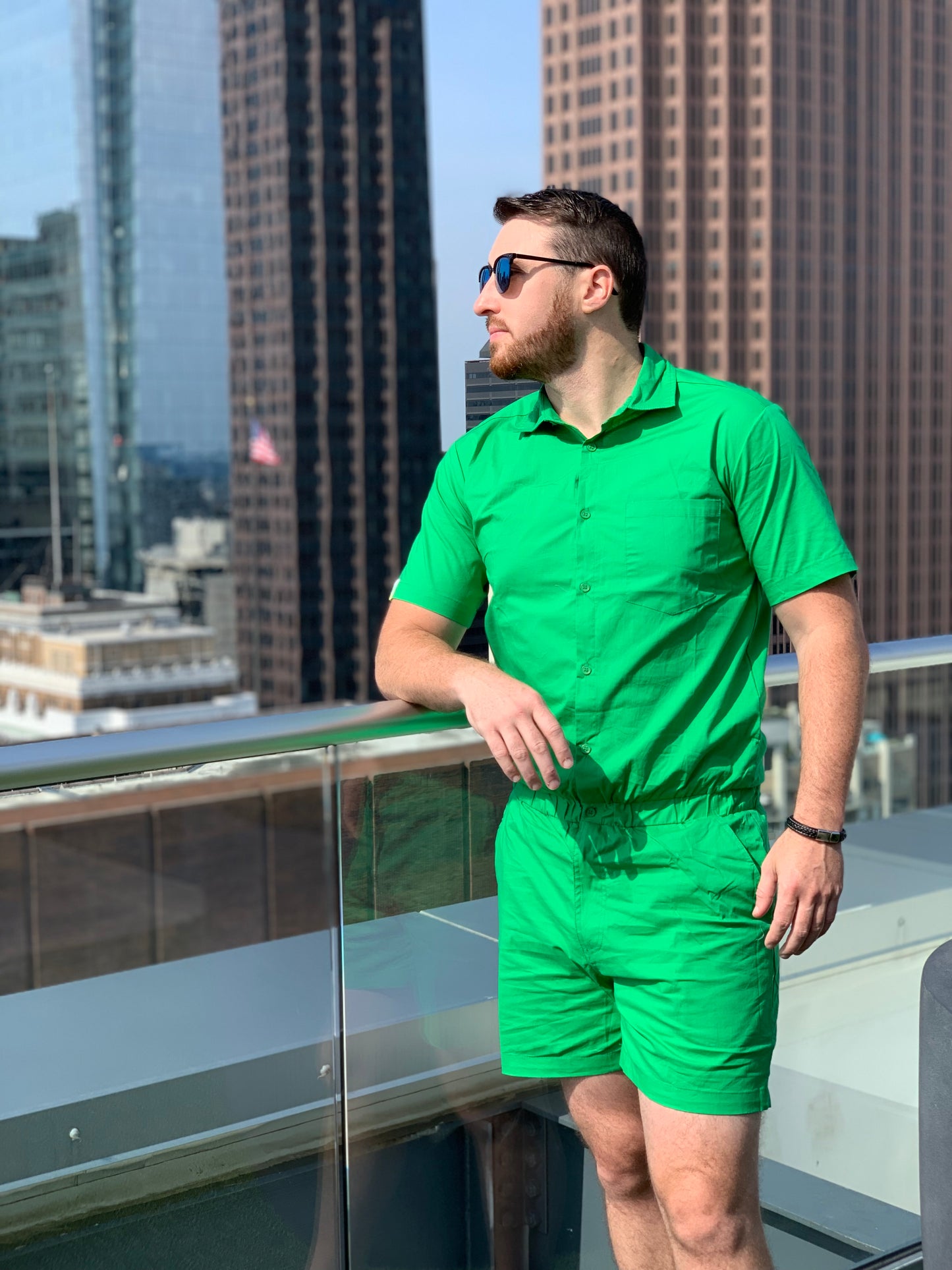 Male Romper - Kelly Green