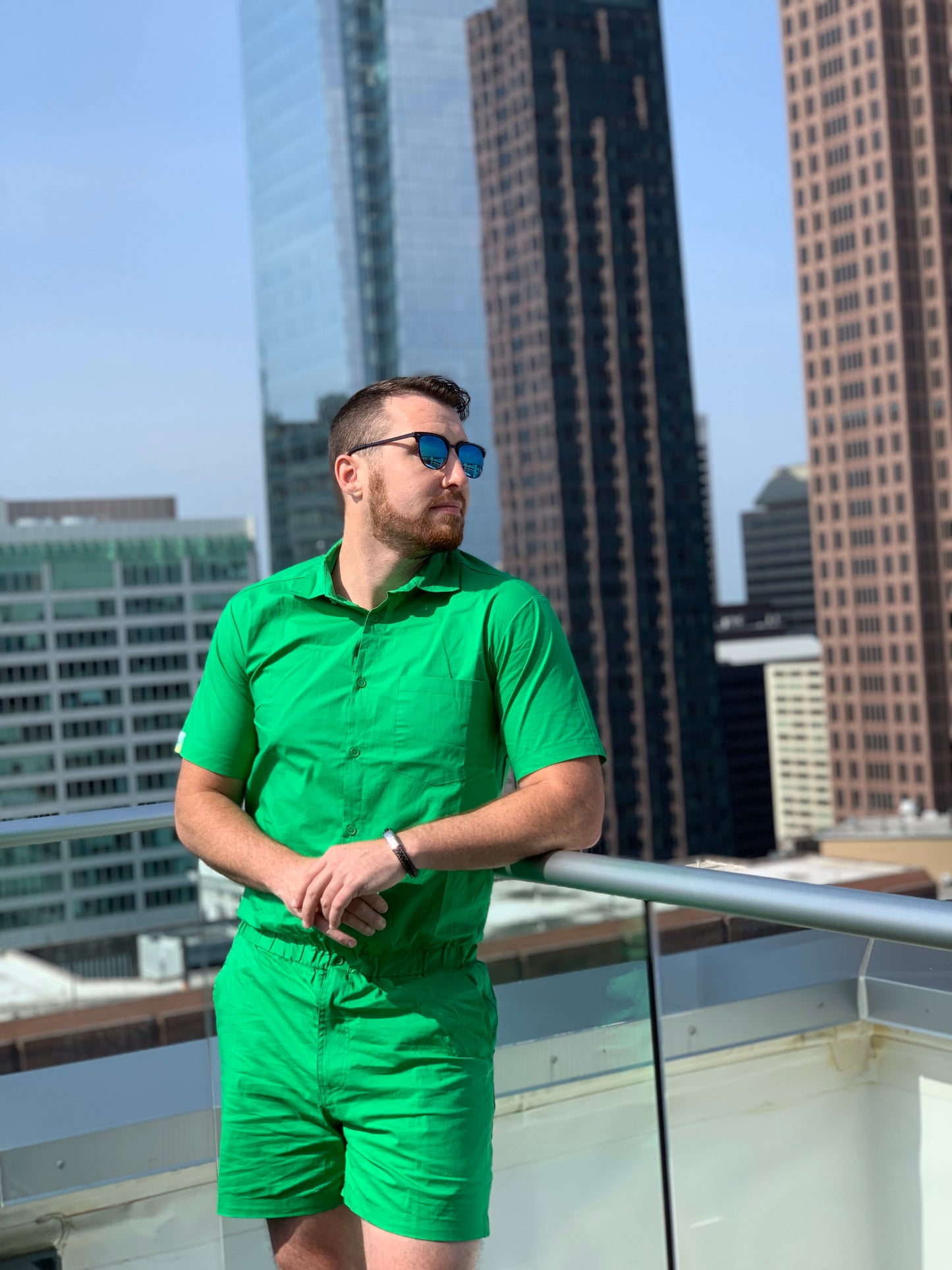 Male Romper - Kelly Green