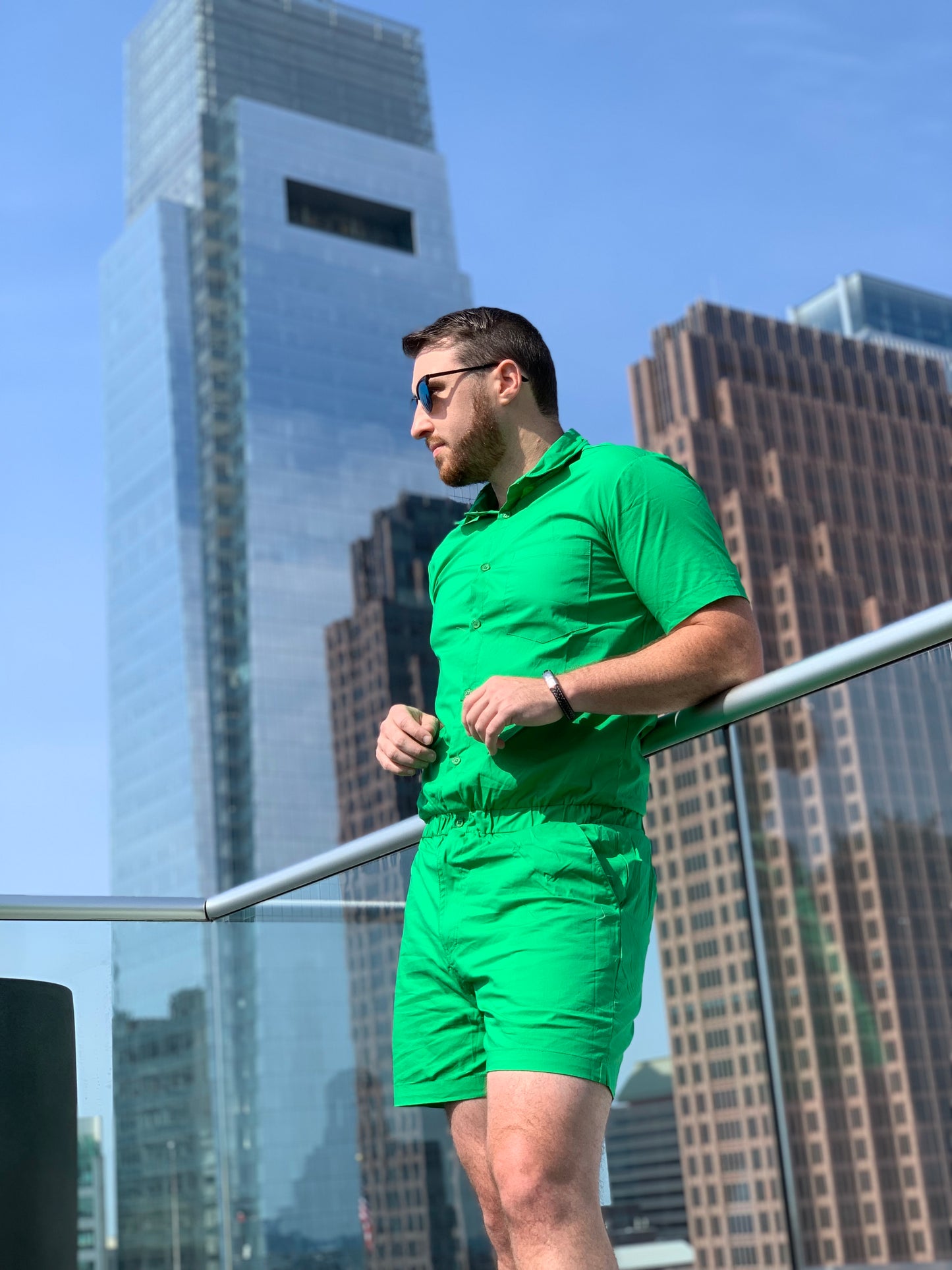 Male Romper - Kelly Green