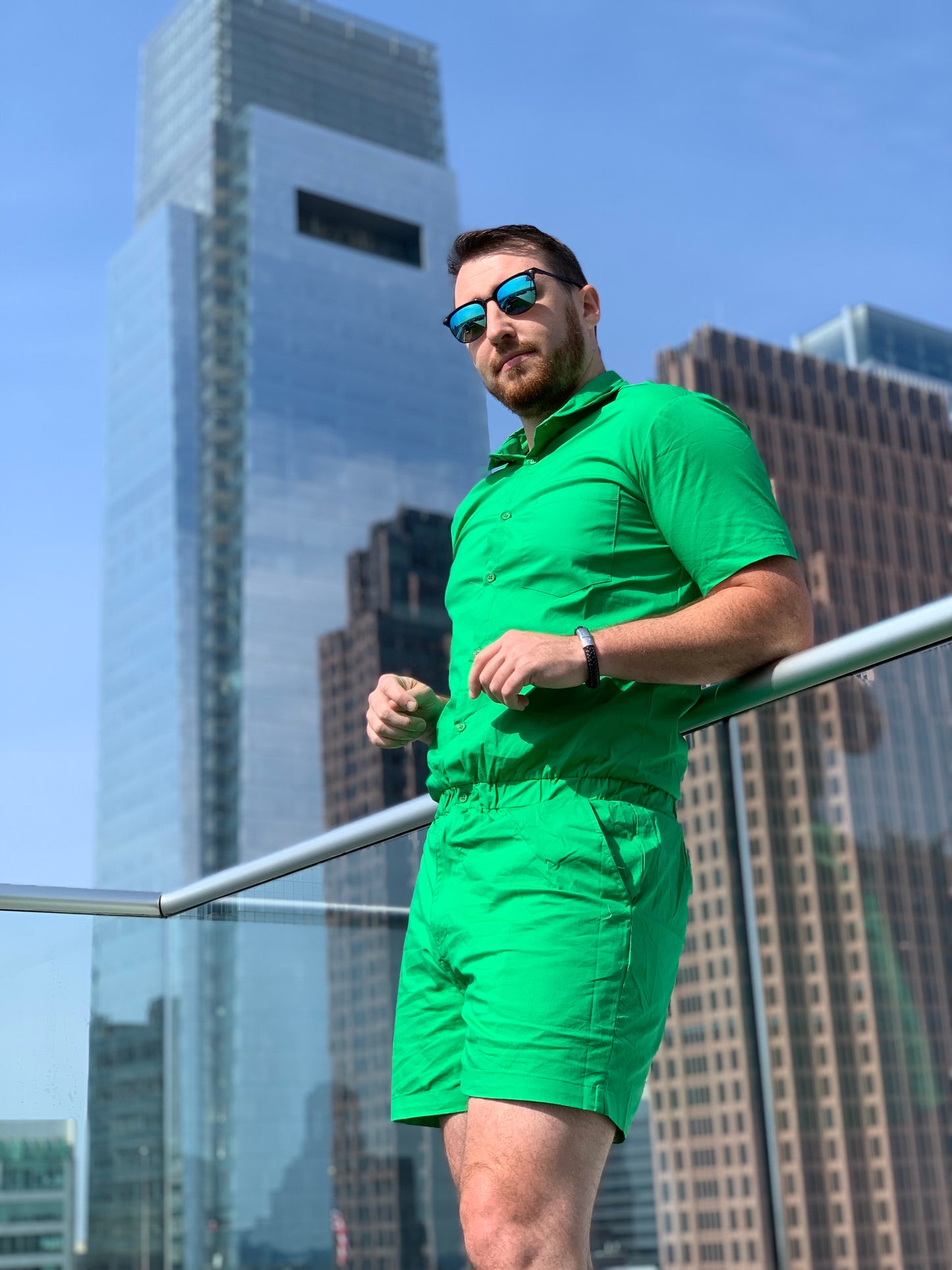 Male Romper - Kelly Green