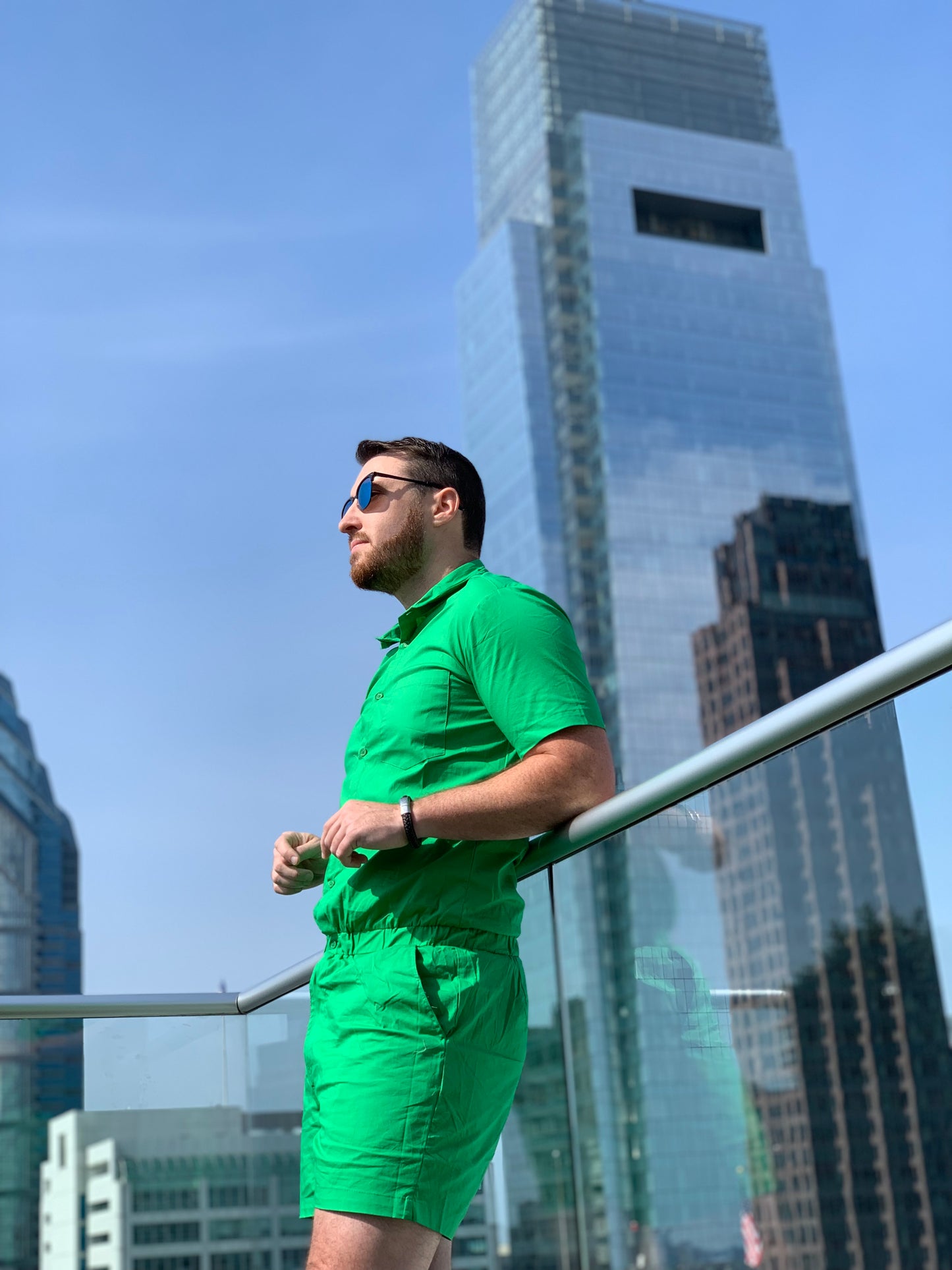 Male Romper - Kelly Green