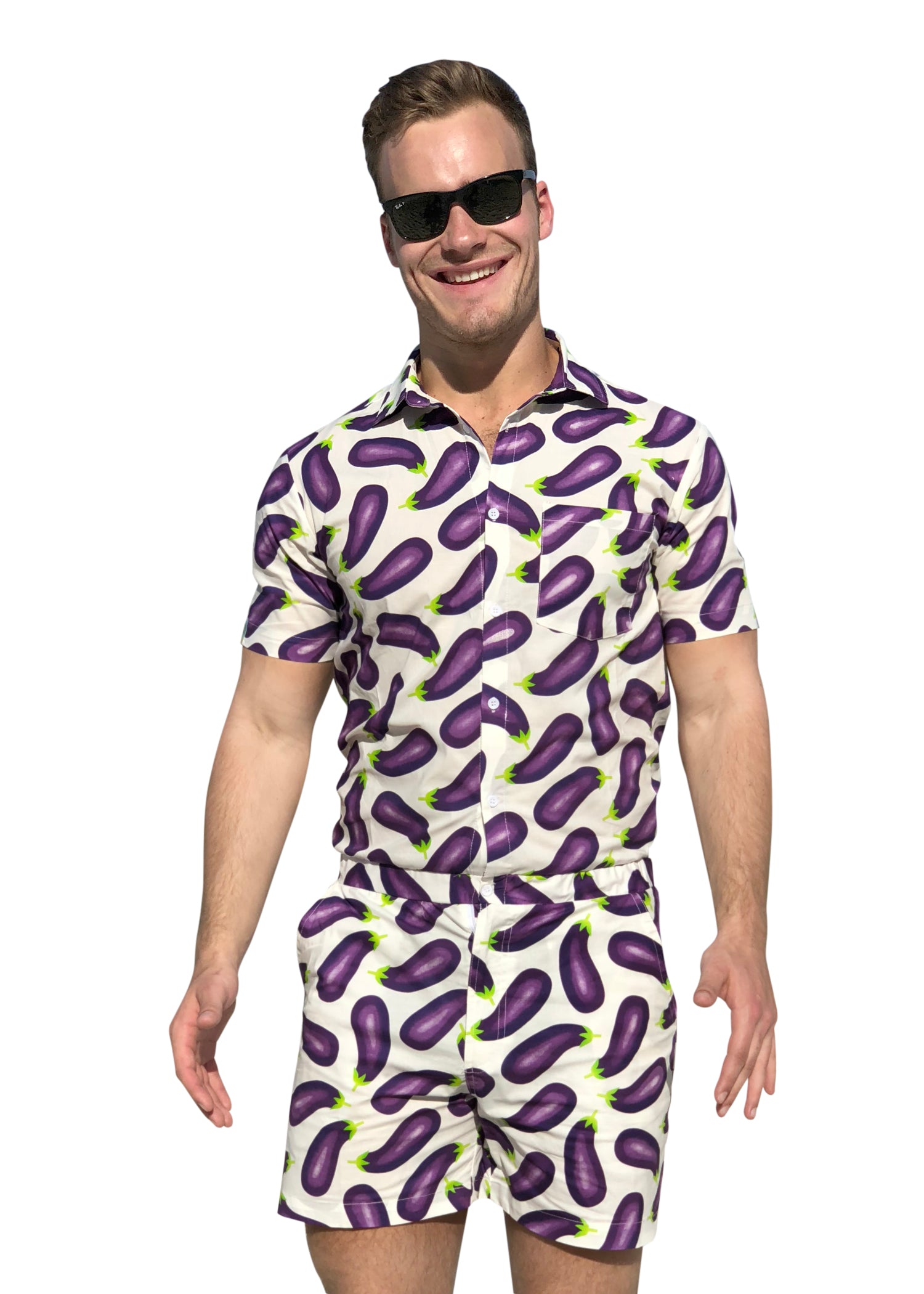 Eggplant Romper for Men