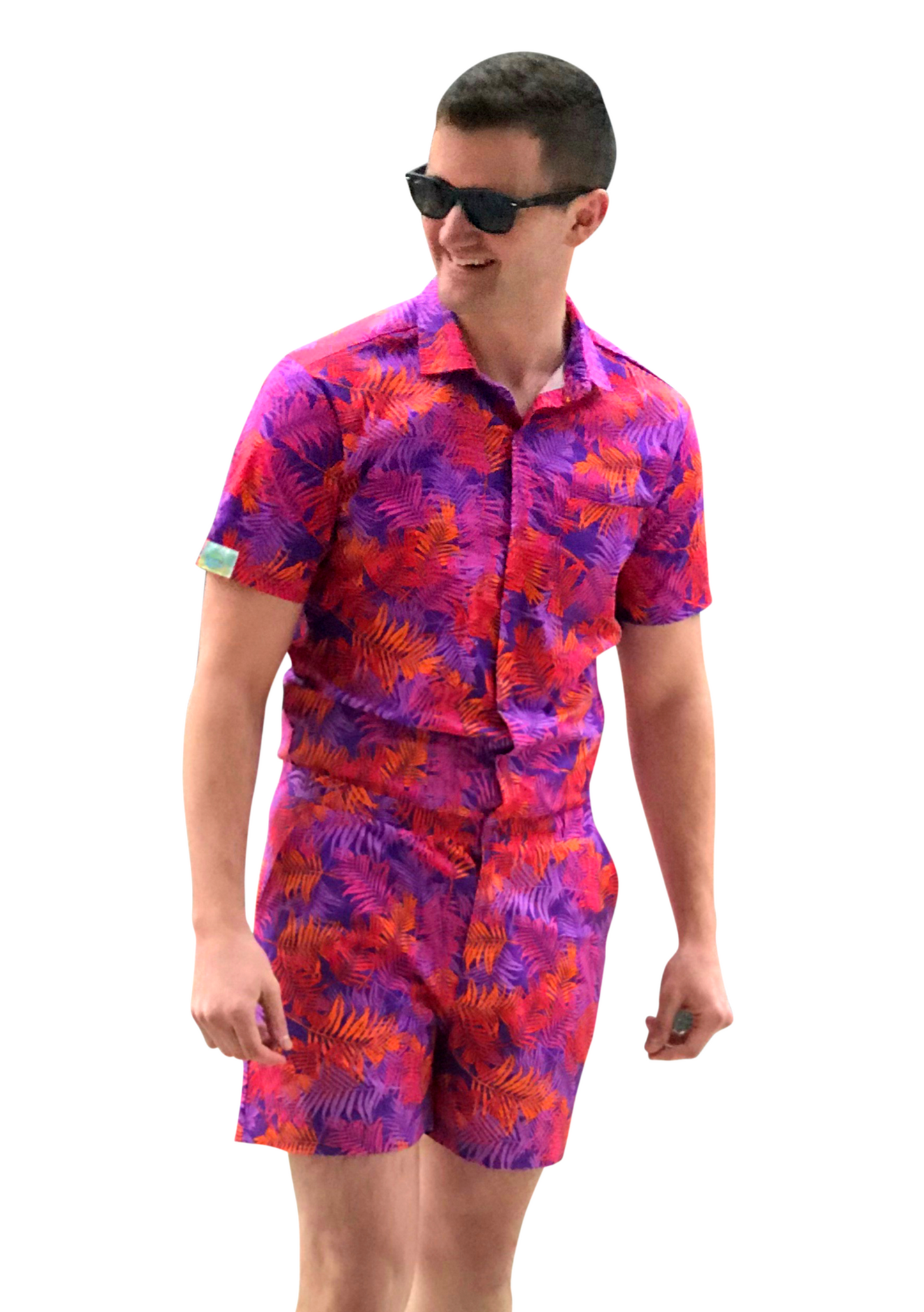 Male Romper - Autumn Tropics