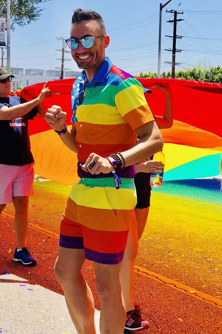 Rainbow American Flag Romper
