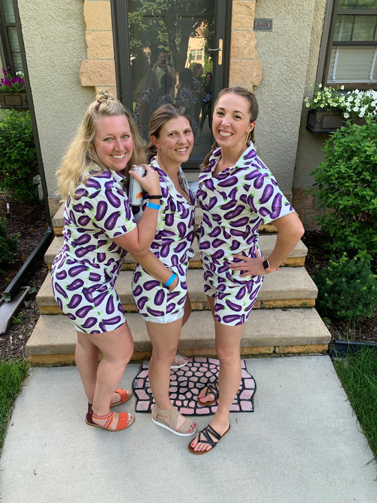 Male Romper Eggplant Zesties Inc