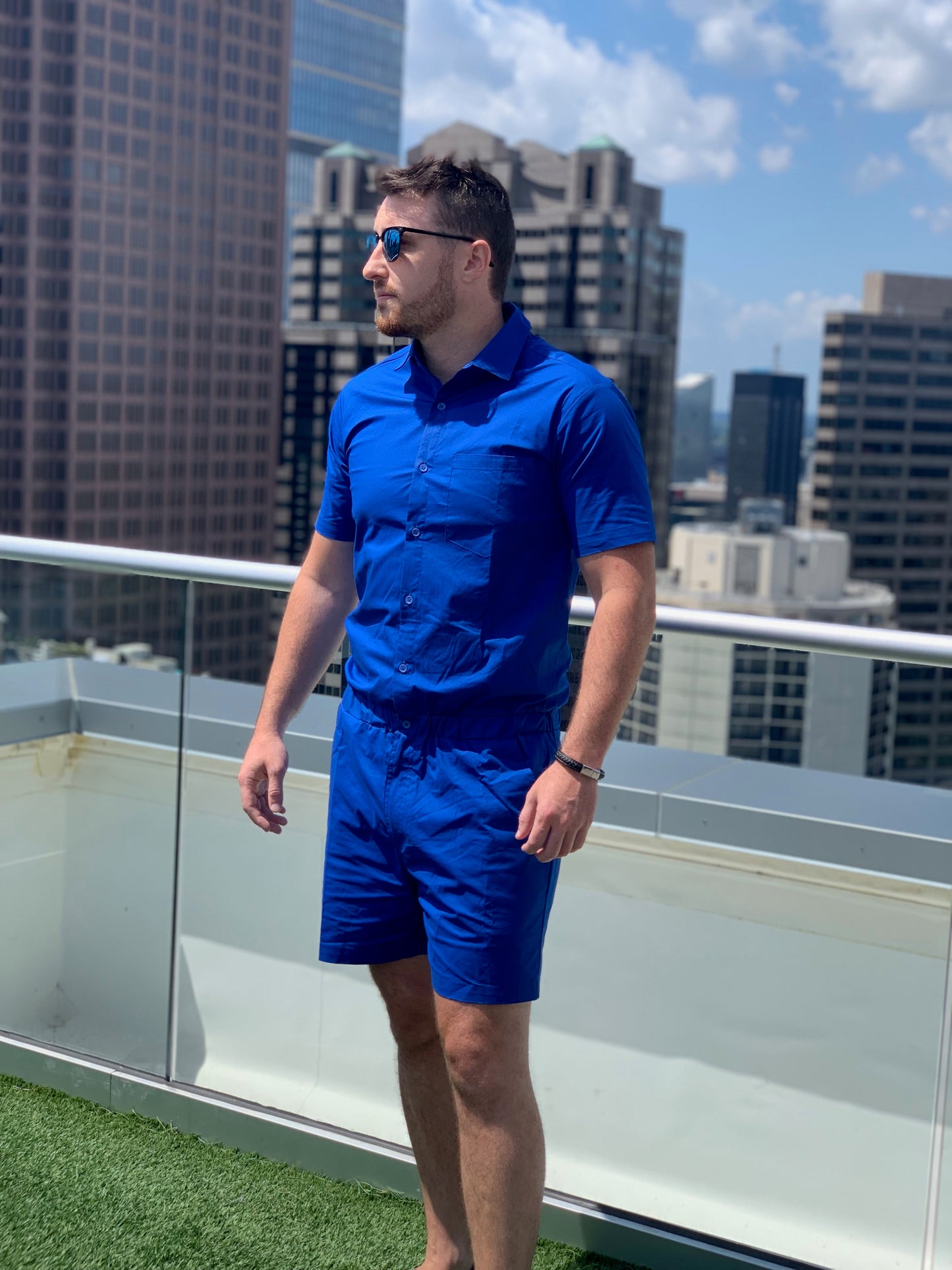 Male Romper - Royal Blue