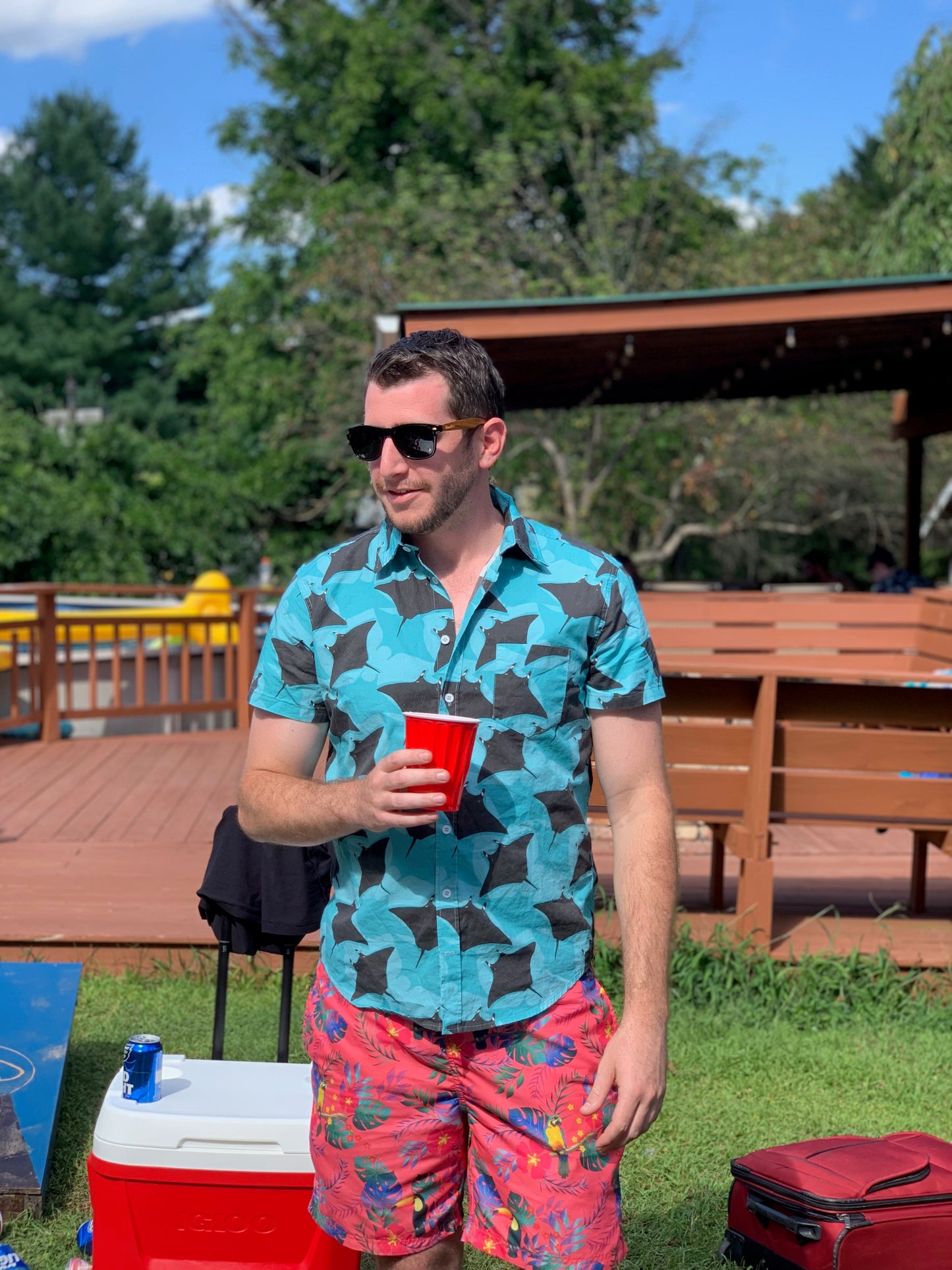 Hawaiian Shirt - Manta Ray