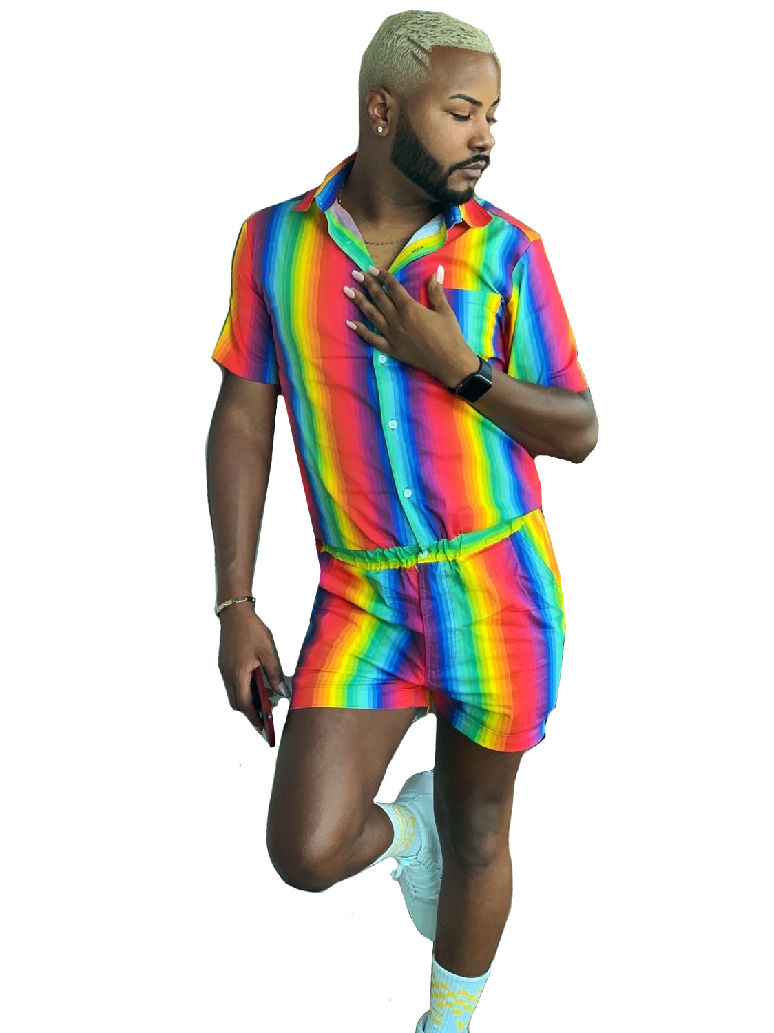 Rainbow Male Romper
