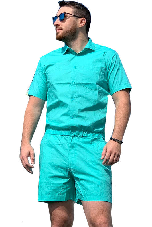 Male Romper - Turquoise